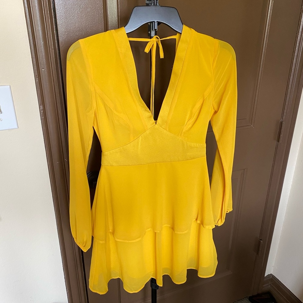 BCBG yellow dress